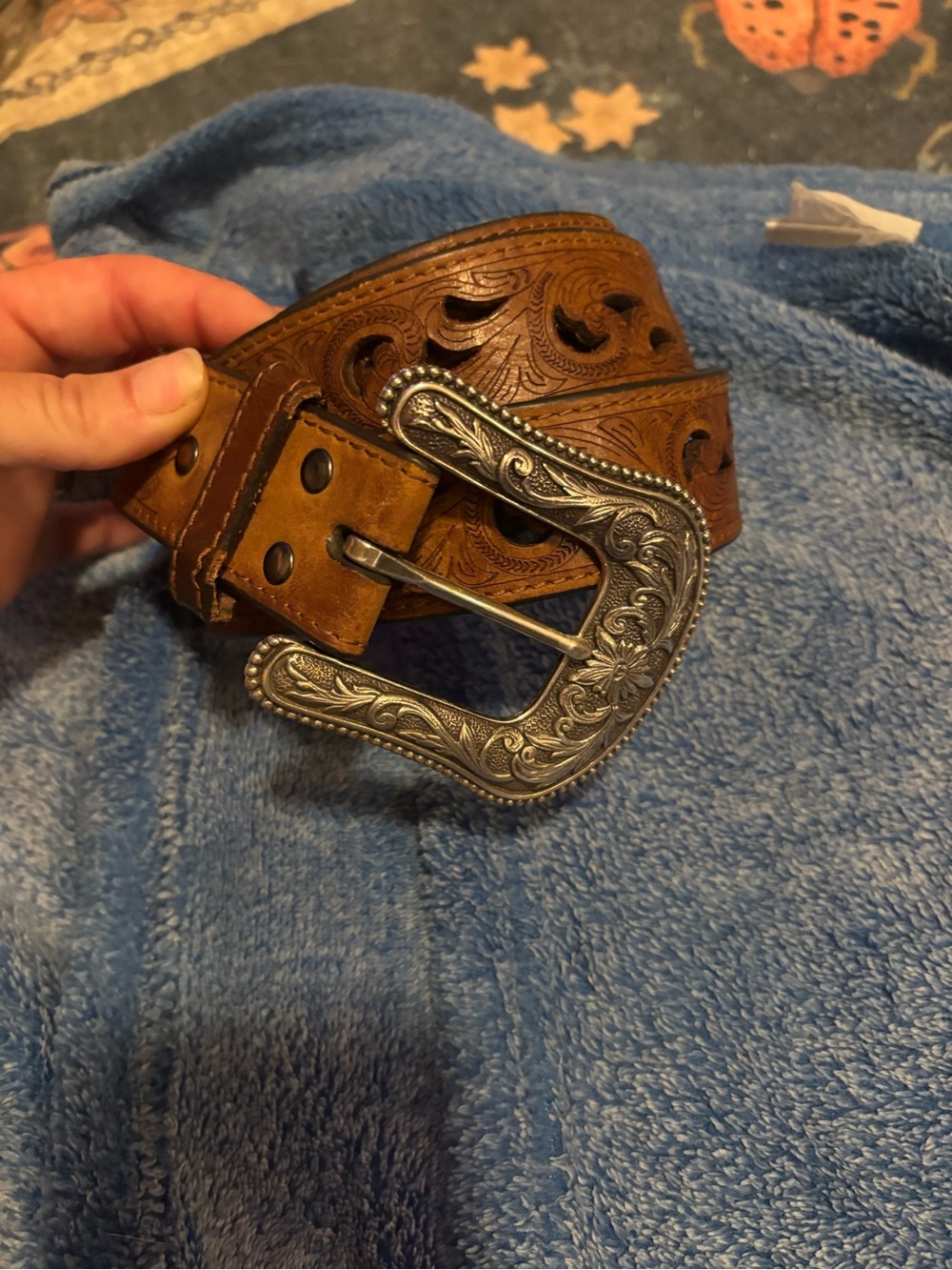 Women’s ARIAT brown leather belt XL EUC